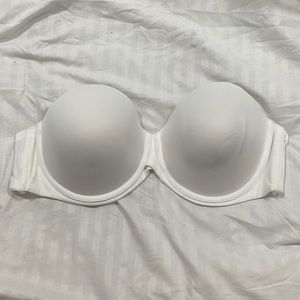 White strapless bra.